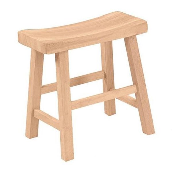 International Concepts Intenational Concepts 1S-681 Saddle seat stool - 18 in. sh  Unfiinished 1S-681